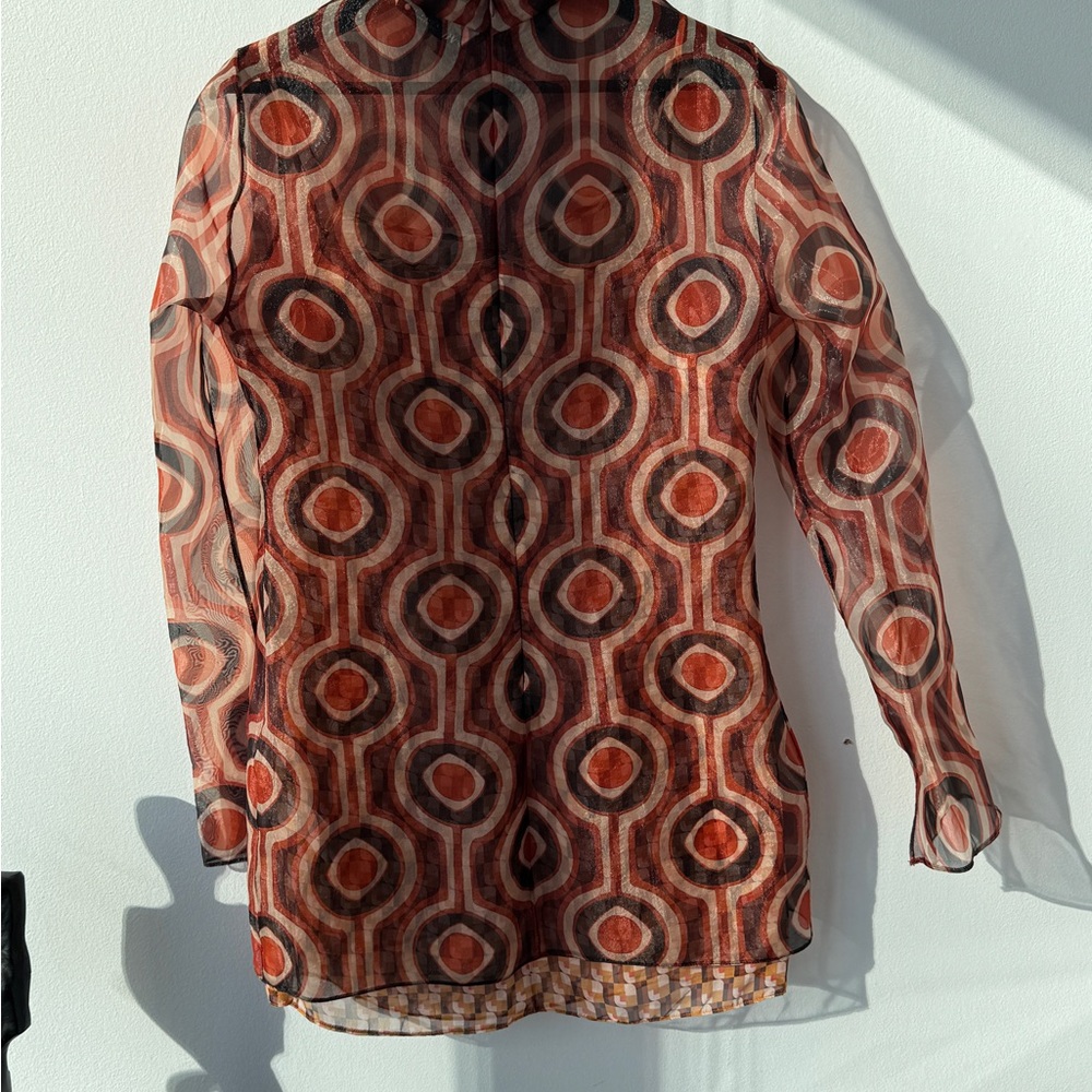 Zara Geometric Patterned Red Dress - Picture 10 of 11